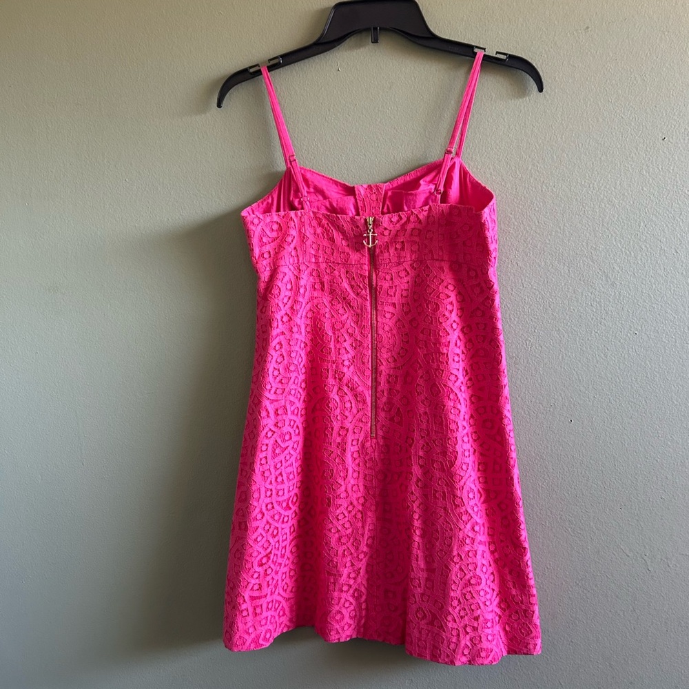 Lilly Pulitzer Coral Lace-Lined Mini Dress Sz 0 - Picture 2 of 7